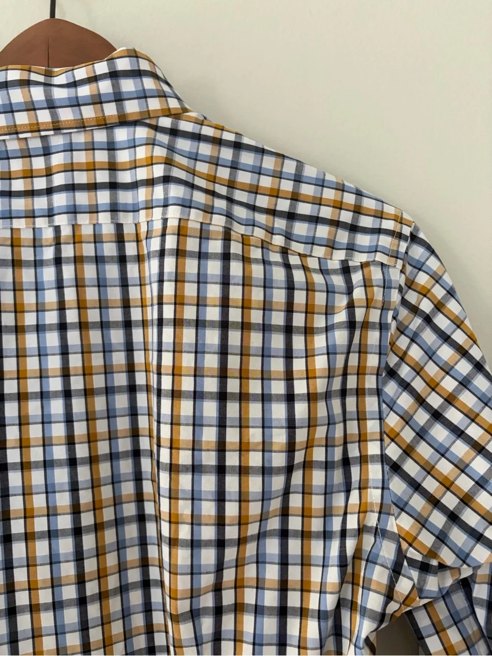 Banana Republic Athletic Fit Dress Shirt Blue White Tan Button-Up Cotton XS